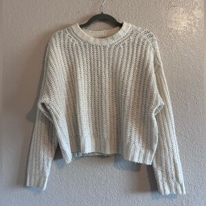 American Eagle Outfitters Cream Crew Neck Sweater